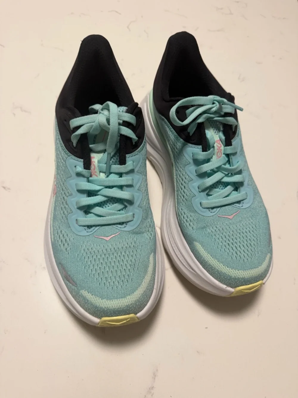 Hoka Bondi 9 Blue Spark/Mint Fluorite Size 7 VGUC - Picture 2 of 14